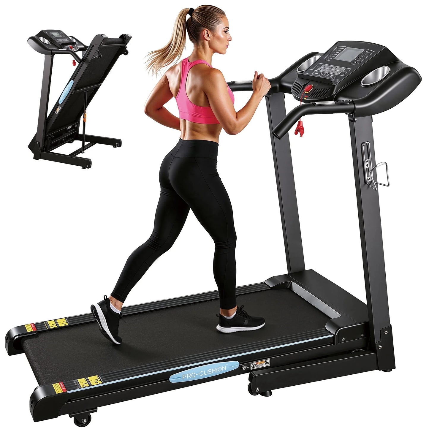 Treadmill with Auto Incline Folding Treadmill 12Level Incline 2.5 Horse Power 15 Preset for Home Use 8.5 Mph Range
